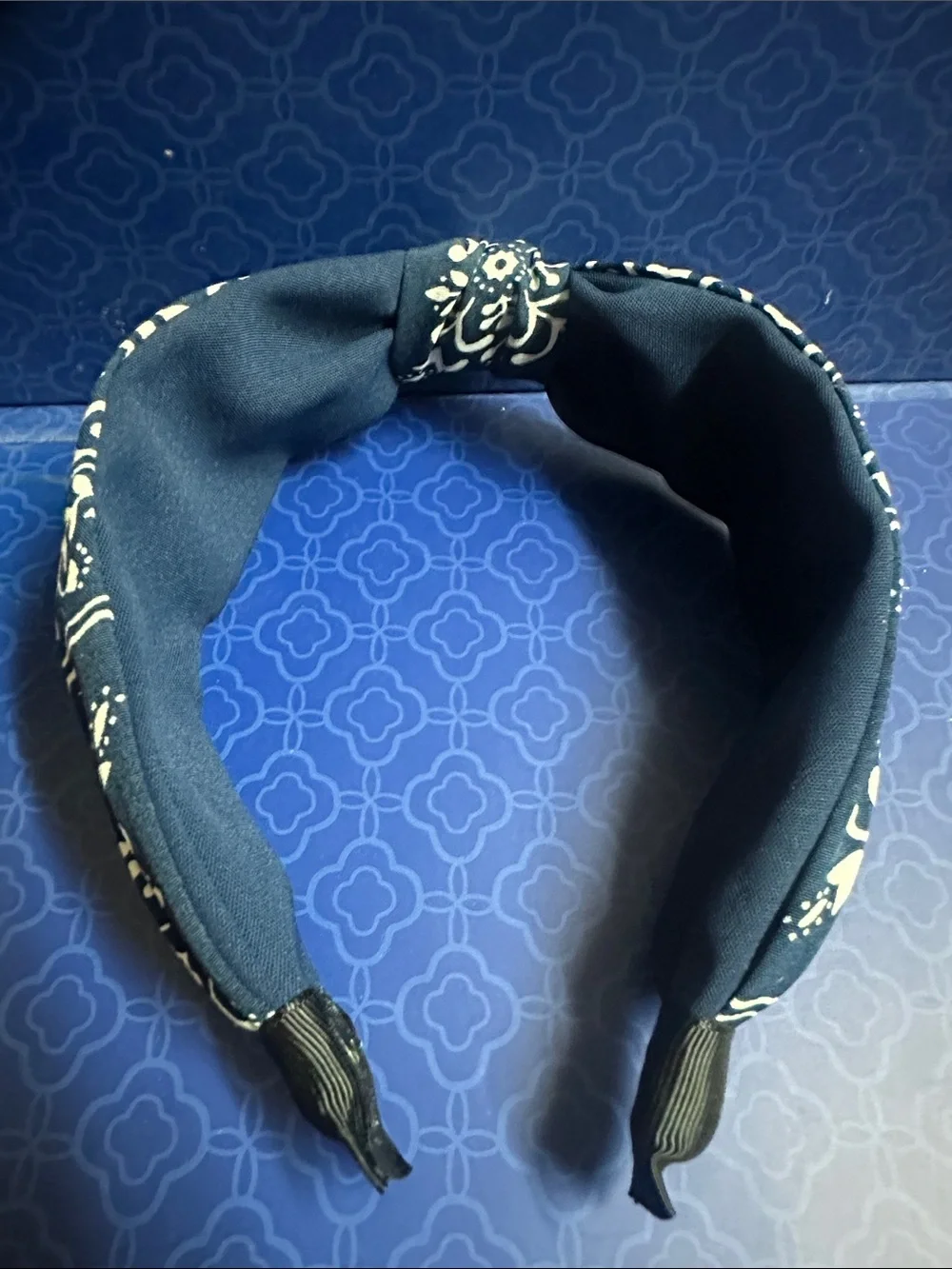 Navy Floral Knot Headband